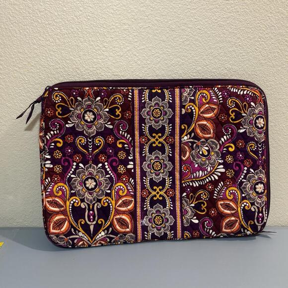 Vera Bradley Sunset Safari Large Laptop Sleeve Tech Case Computer Bag Zip Clean - Picture 1 of 10